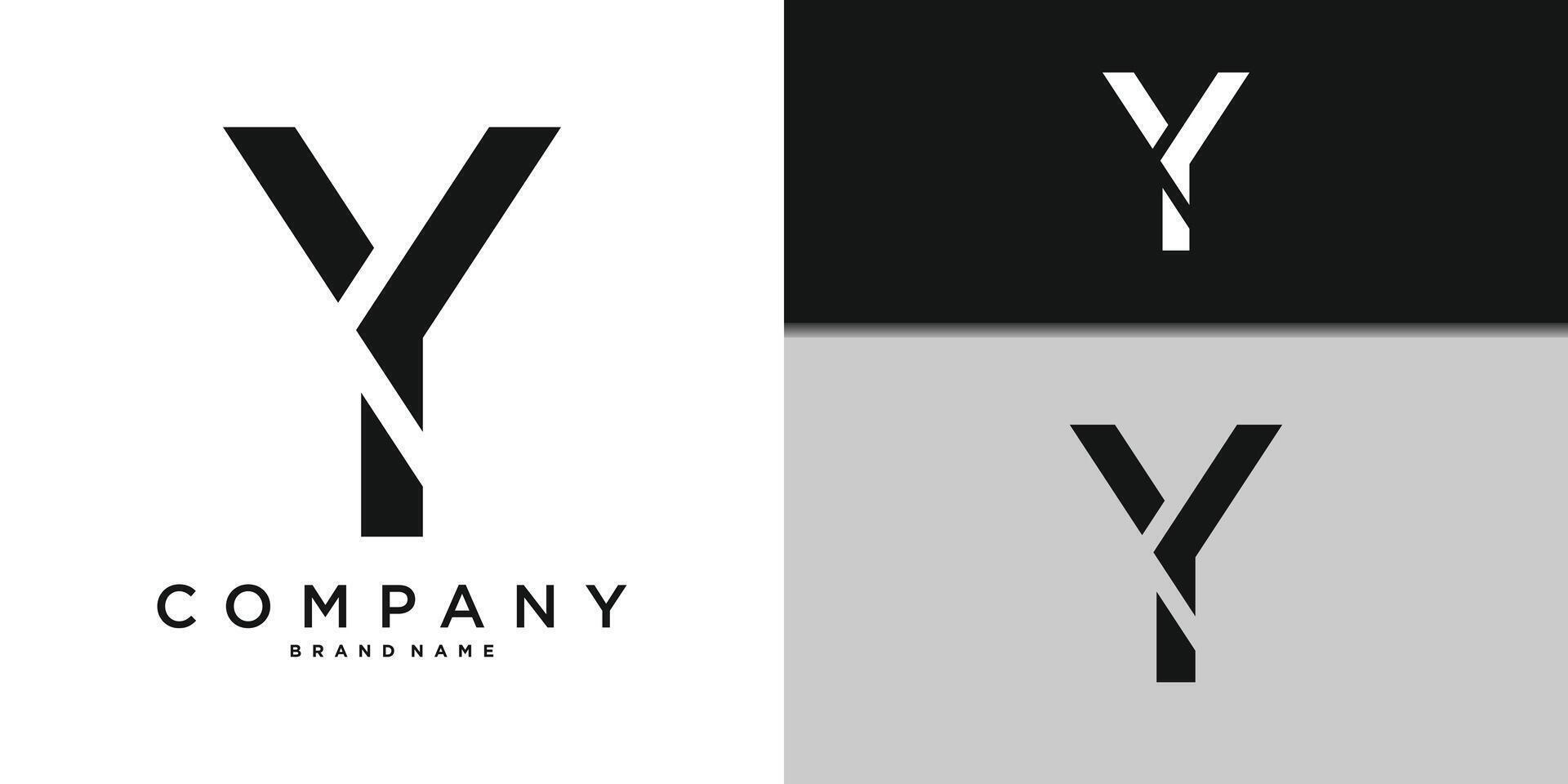 Letter Y minimal logo icon design template element. vector