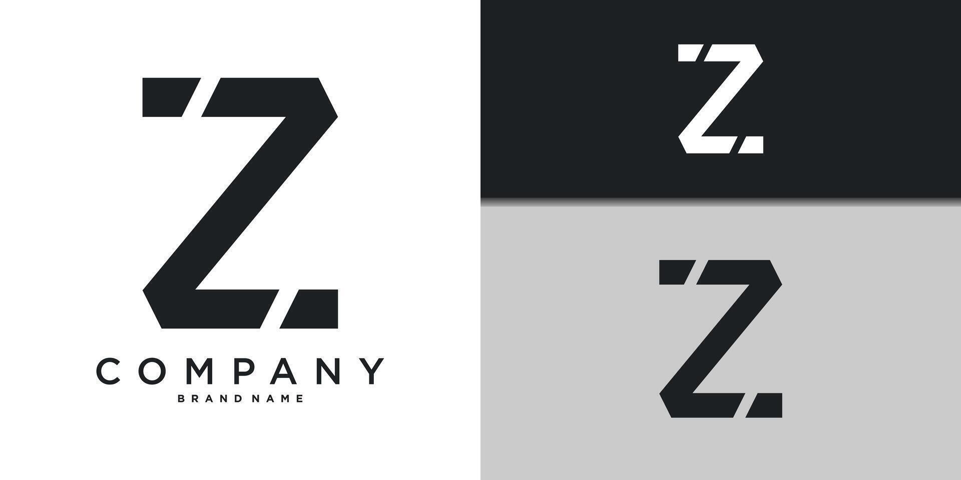 Letter Z minimal logo icon design template elements. vector