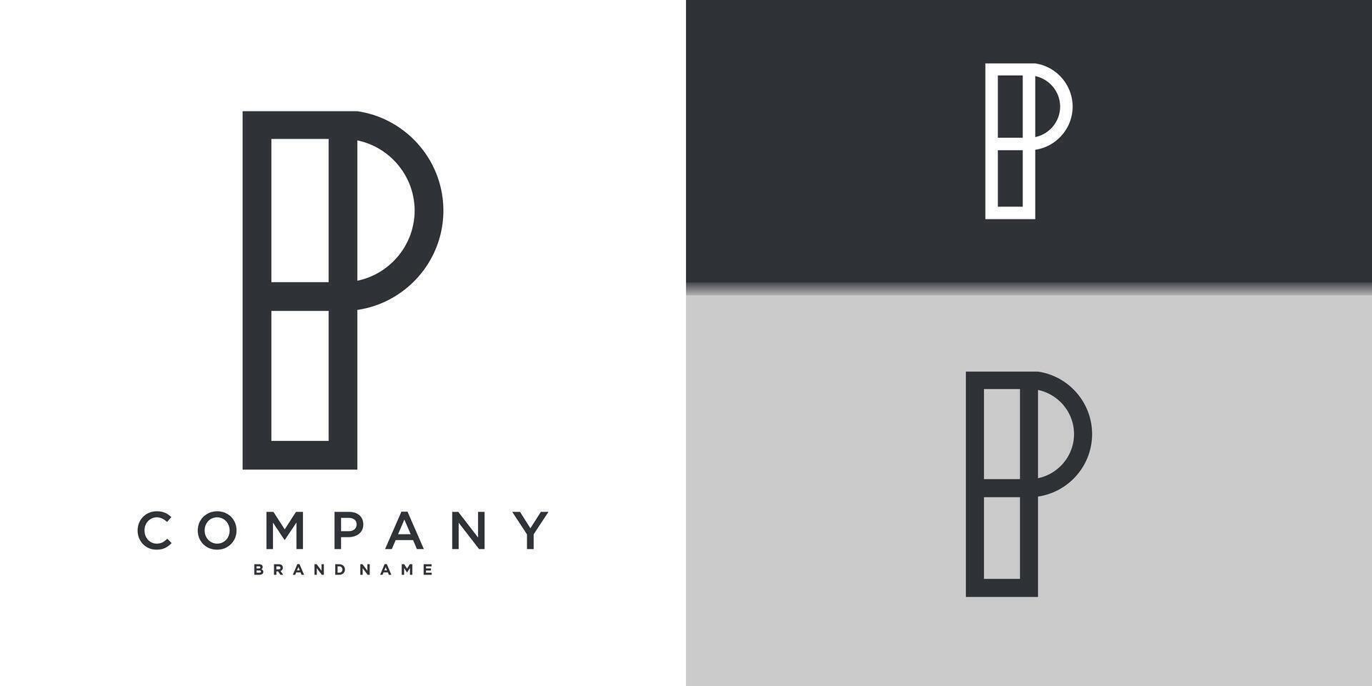 Letter P minimal logo icon design template vector
