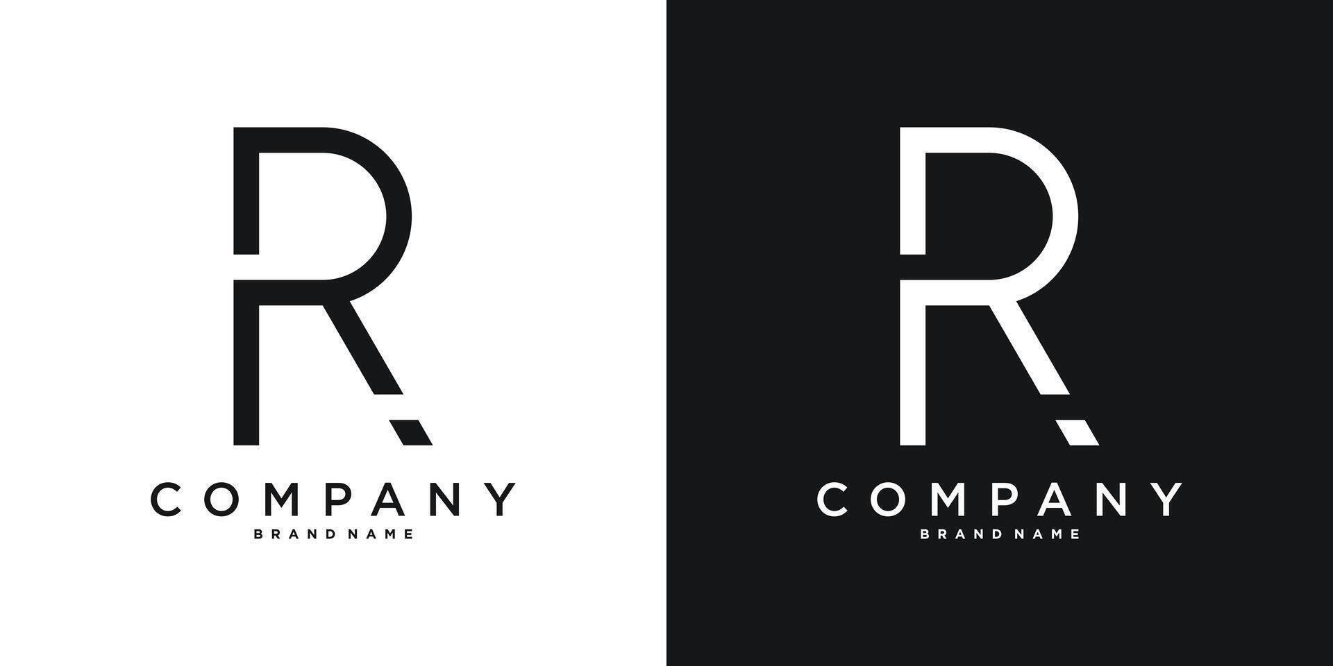 Letter R minimal logo icon design template elements. Premium vector