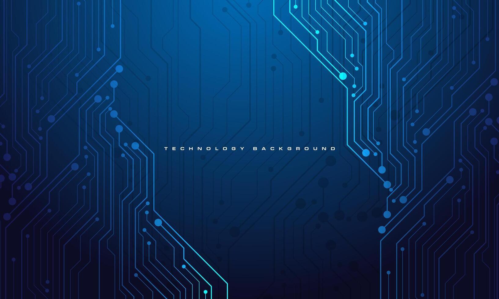 Abstract blue circuit cyber technology connected lines electronics computer digital design modern futuristic background vector