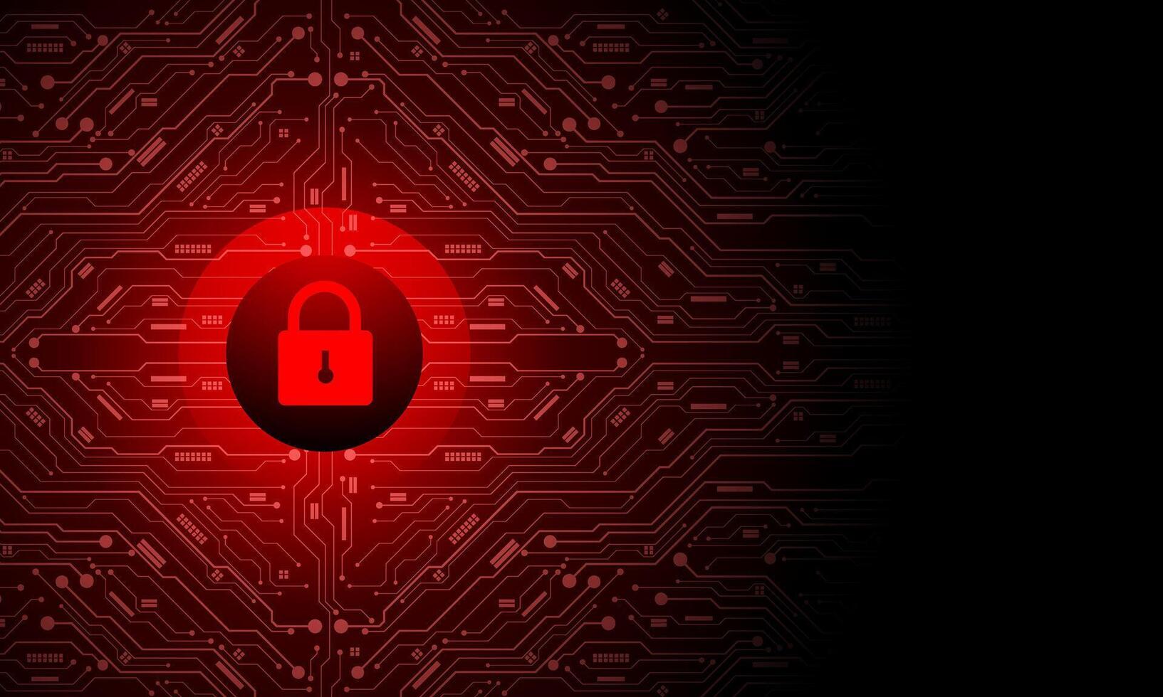 Abstract data security red circuit board technology connected lines electronics elements computer motherboard chip processor semiconductor digital on white background vector