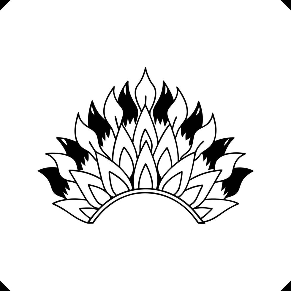 Radhachura Flower - flower silhouette , Elegant Petal Structure, Slender Stems, and Detailed Leaf Arrangement in Line Art vector