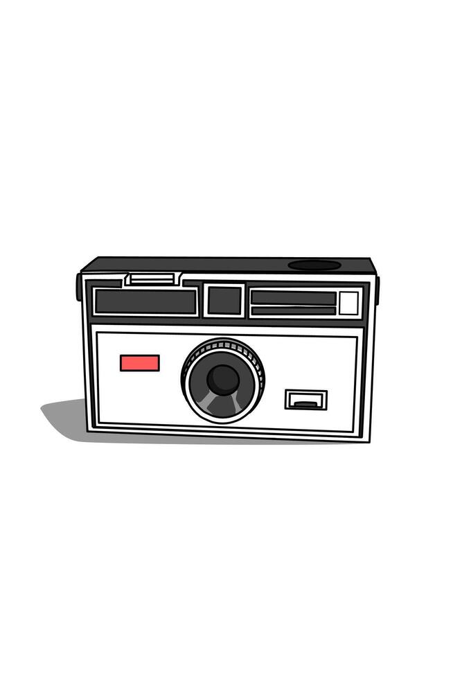 White analogue Camera on white background vector