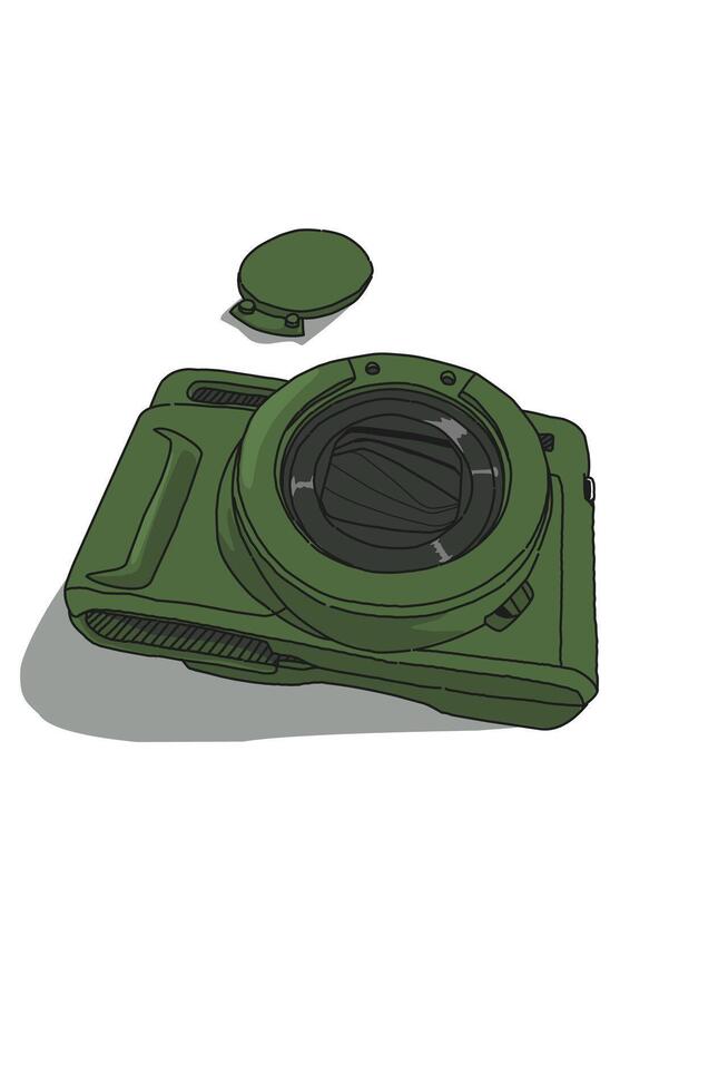 Green Camera isolated on white background vector