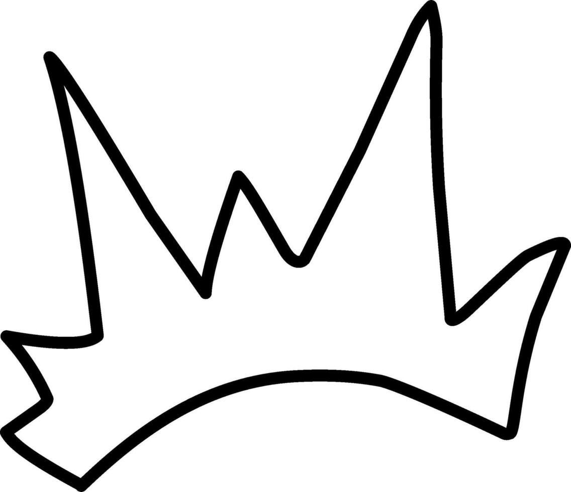Crown Shape Doodle Line in Black vector