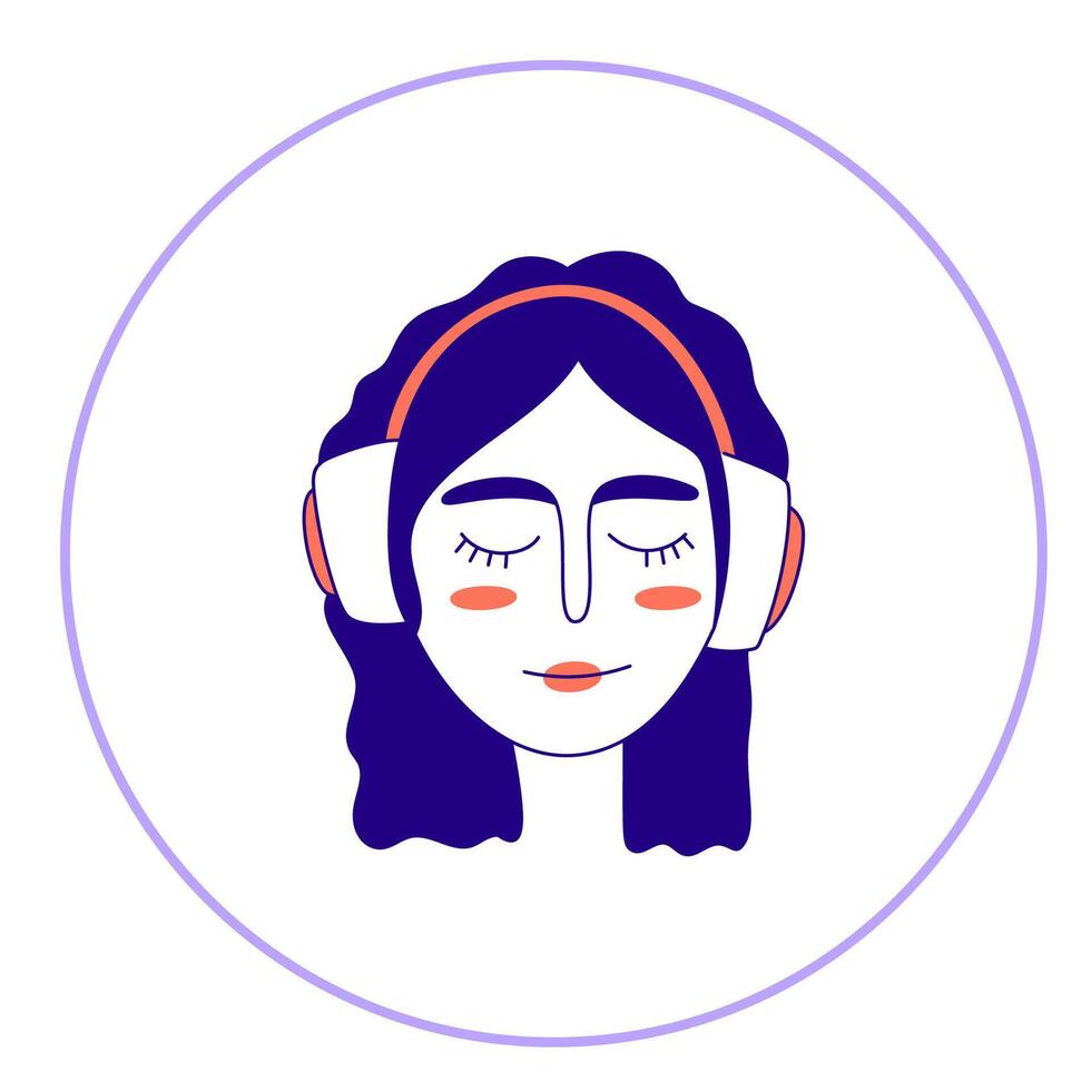 Hand drawn doodle face. Simple avatar portrait of young for social media, apps, icons, website vector