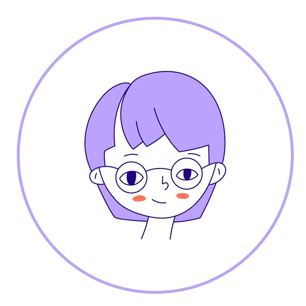 Doodle face. Simple avatar portrait of for social media, apps, icons, website vector