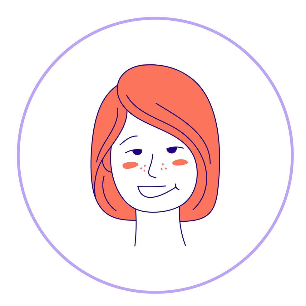 Hand drawn doodle face. Simple avatar portrait for social media, apps, icons, website vector