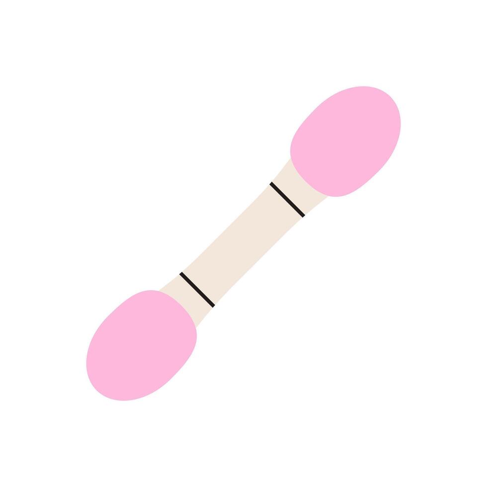 Applicator for shadows. Cosmetic brush for face makeup. Flat design isolated on white background. vector