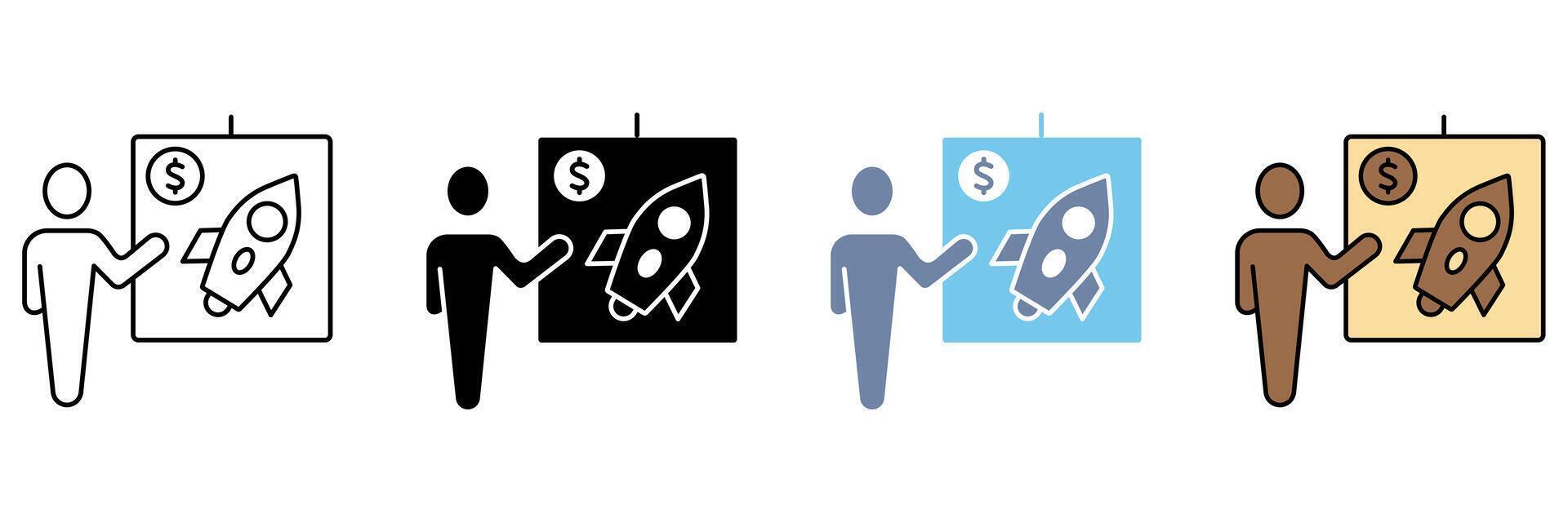 presentation concept line icon. Simple element illustration. vector
