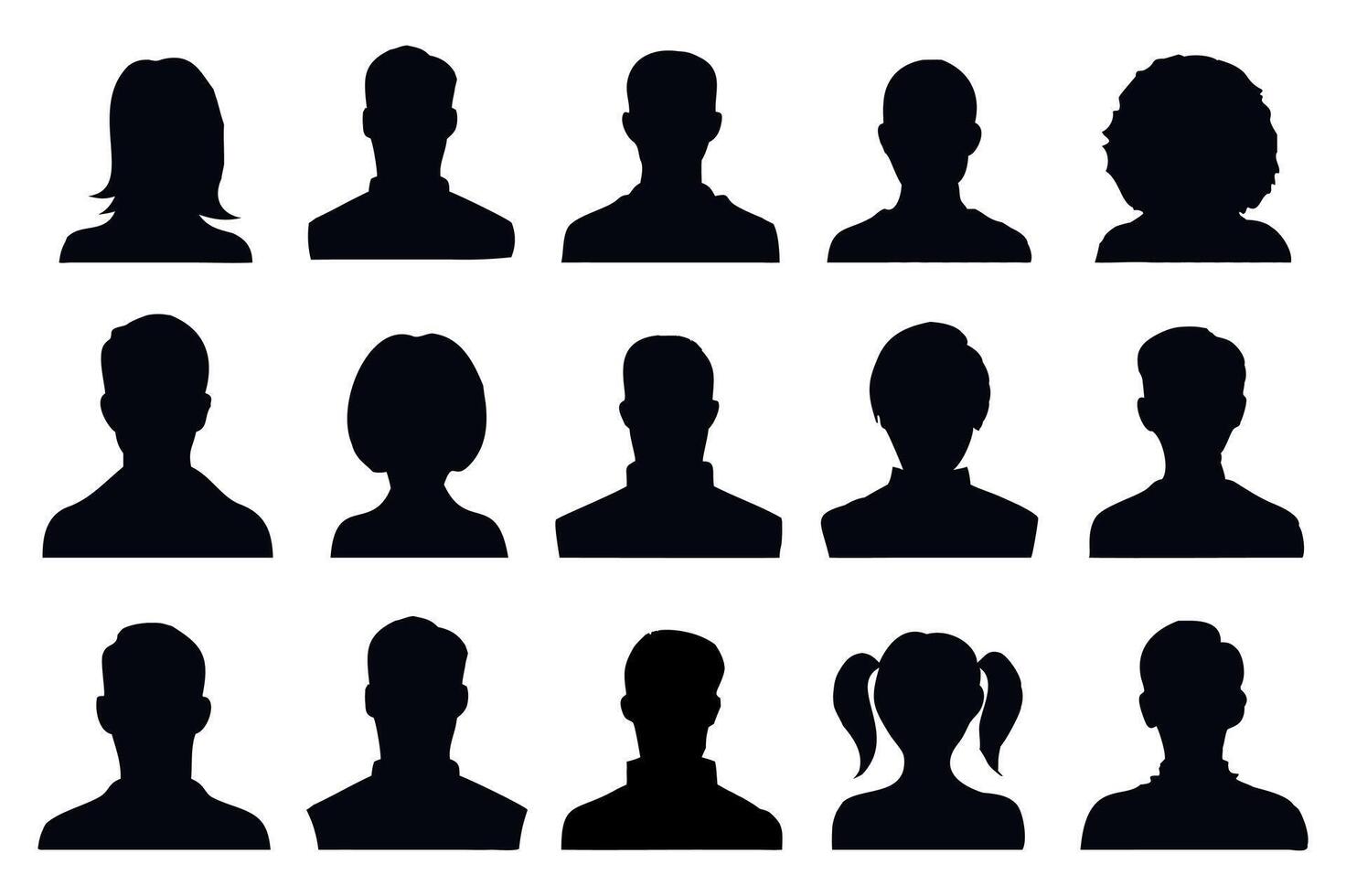 Black Silhouette Avatar Pack vector
