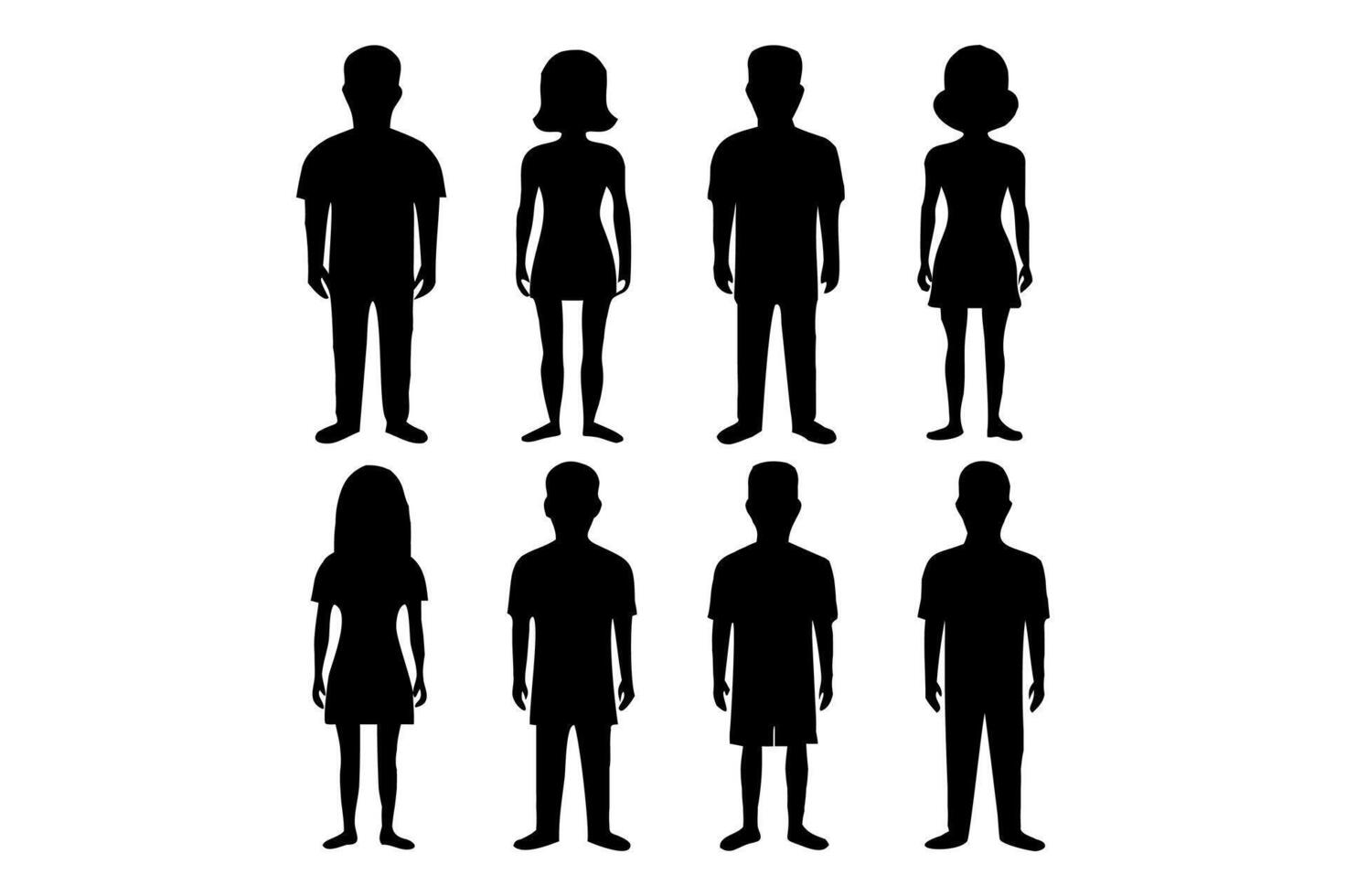 Minimal Black Avatar Icon Set vector