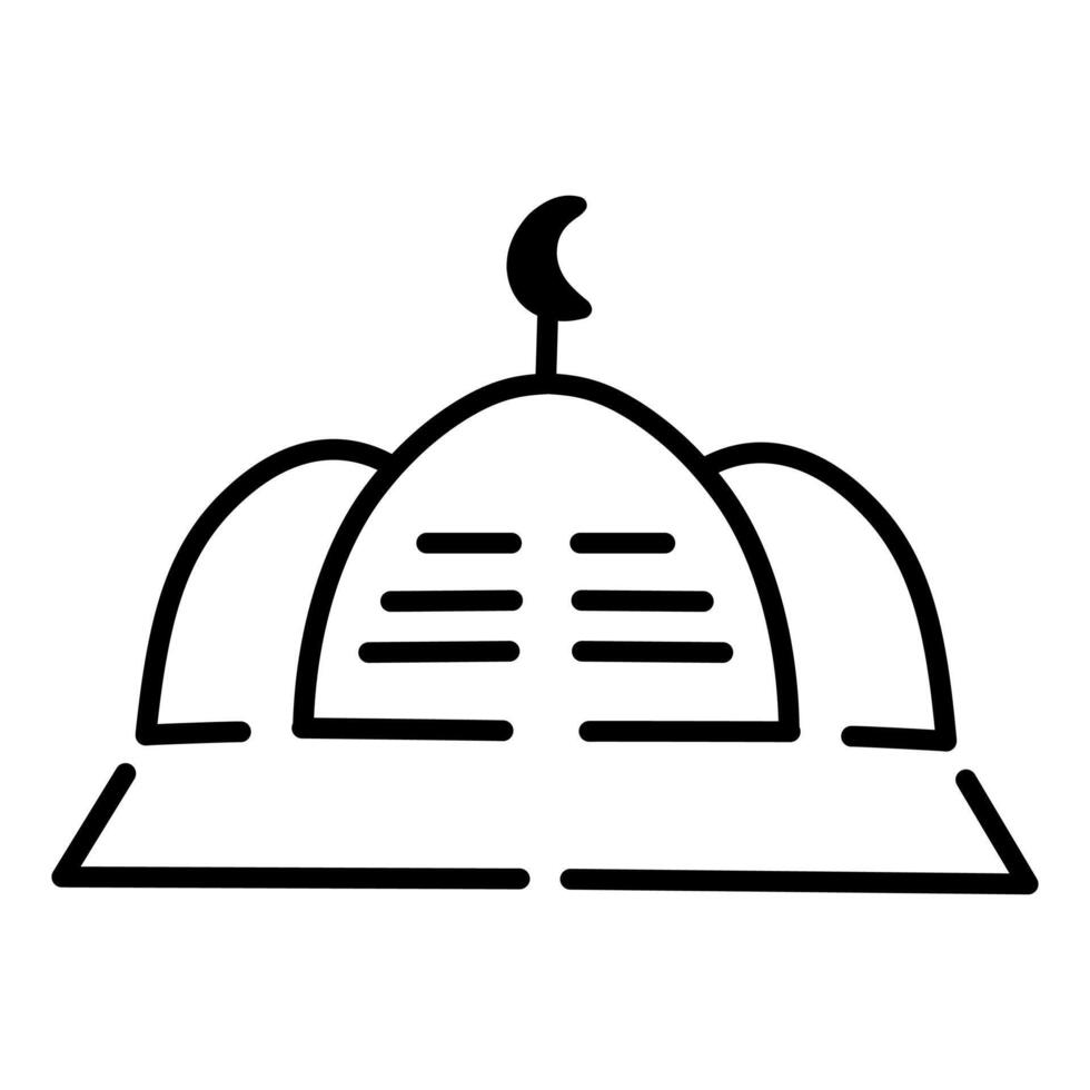 Mosque Icon in minimalist line style as sacred place for Muslim prayer. vector