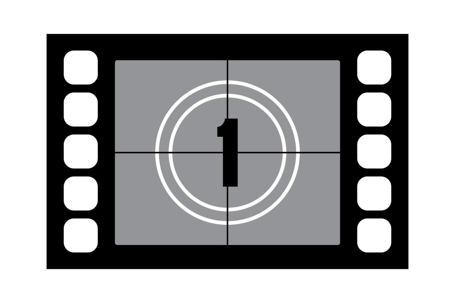 One figure on a cinema screen. film strip retro style. vector