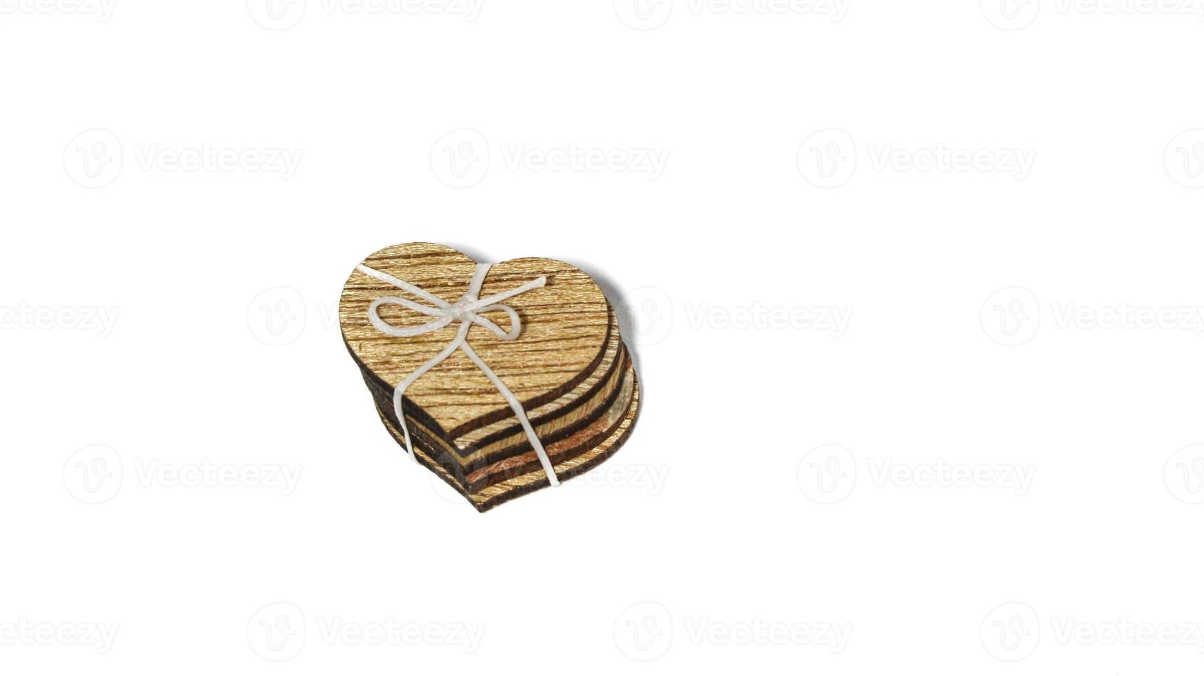 macro of wooden heart photo