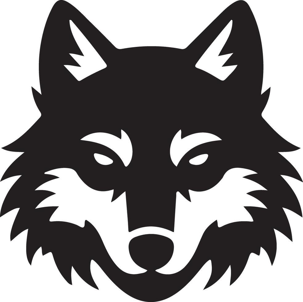 A minimalist logo design a wolf's head vector