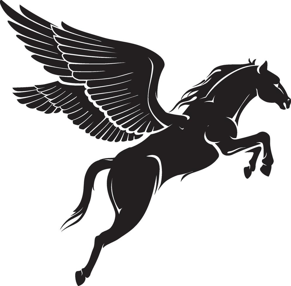 Black Pegasus Leap vector