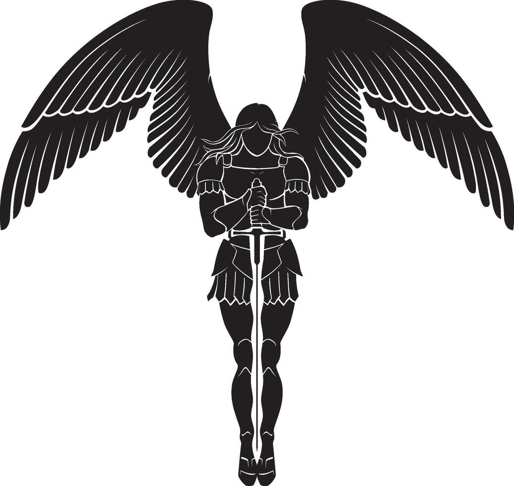 Archangel Sword Silhouette vector