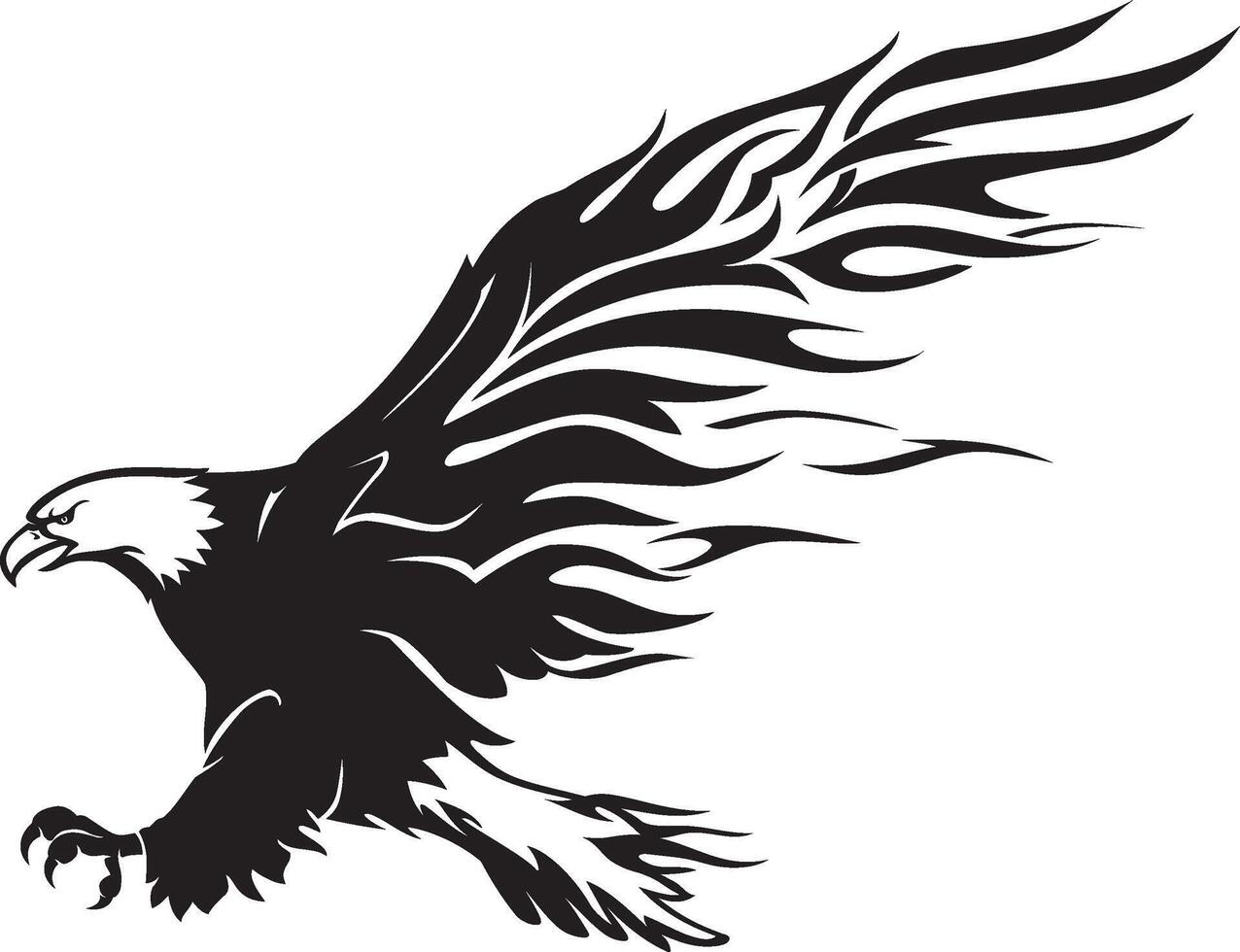Bald Eagle Abstract Flame vector