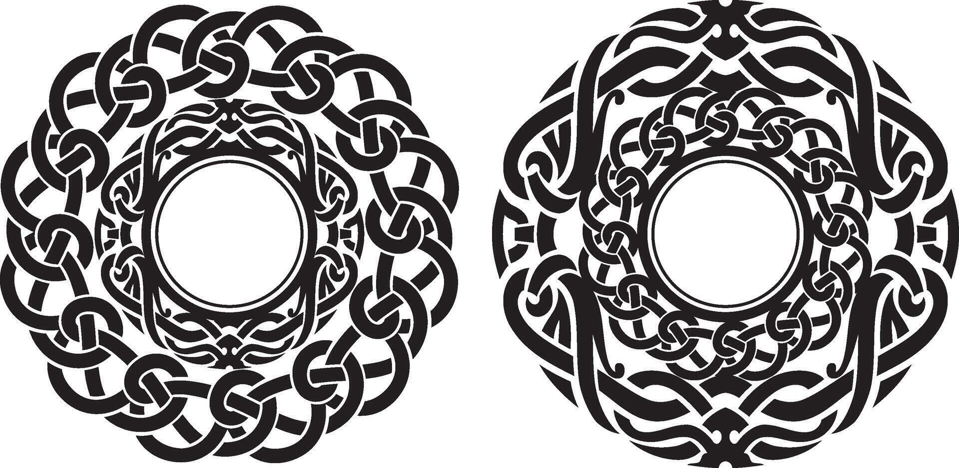 Abstract Vintage Round Frame Pattern vector