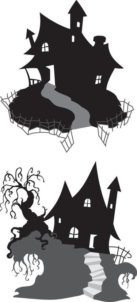 Spooky Haunted House, Cartoon Style for Halloween vector