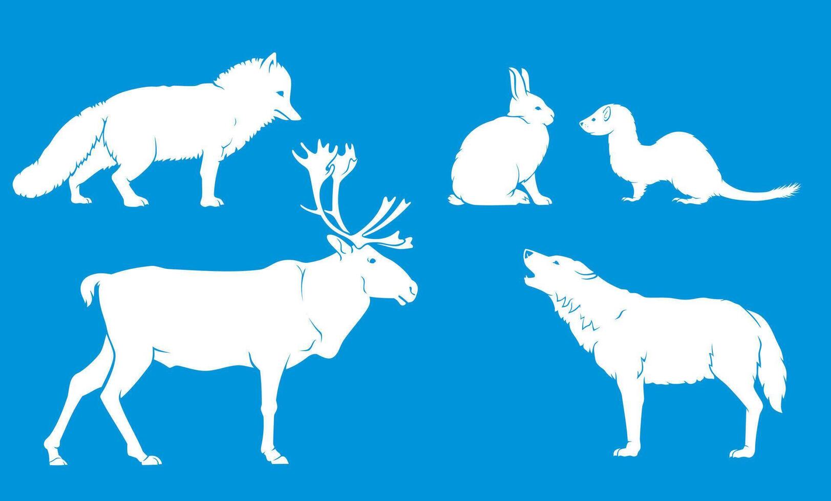 Arctic Land Animals Set vector
