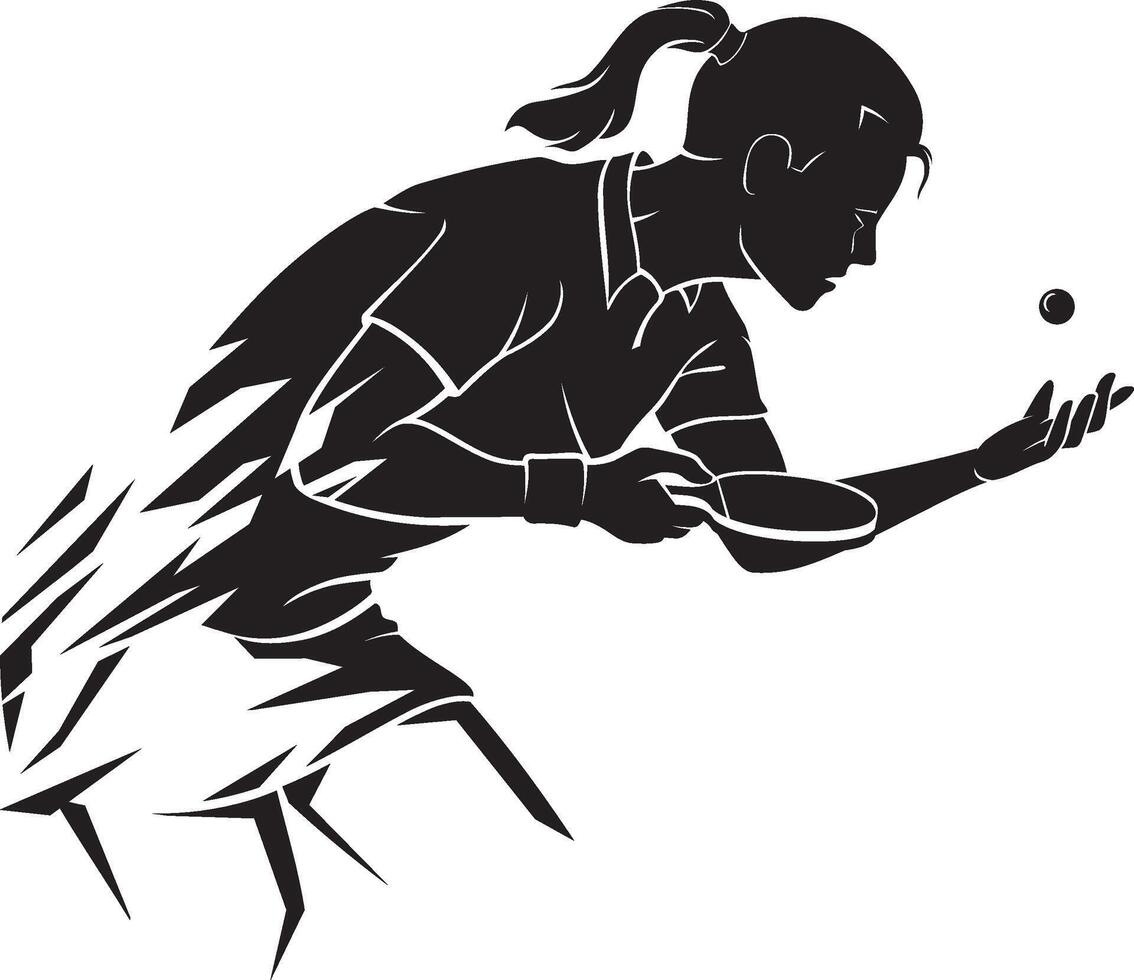 Abstract Table Tennis Player Serving vector