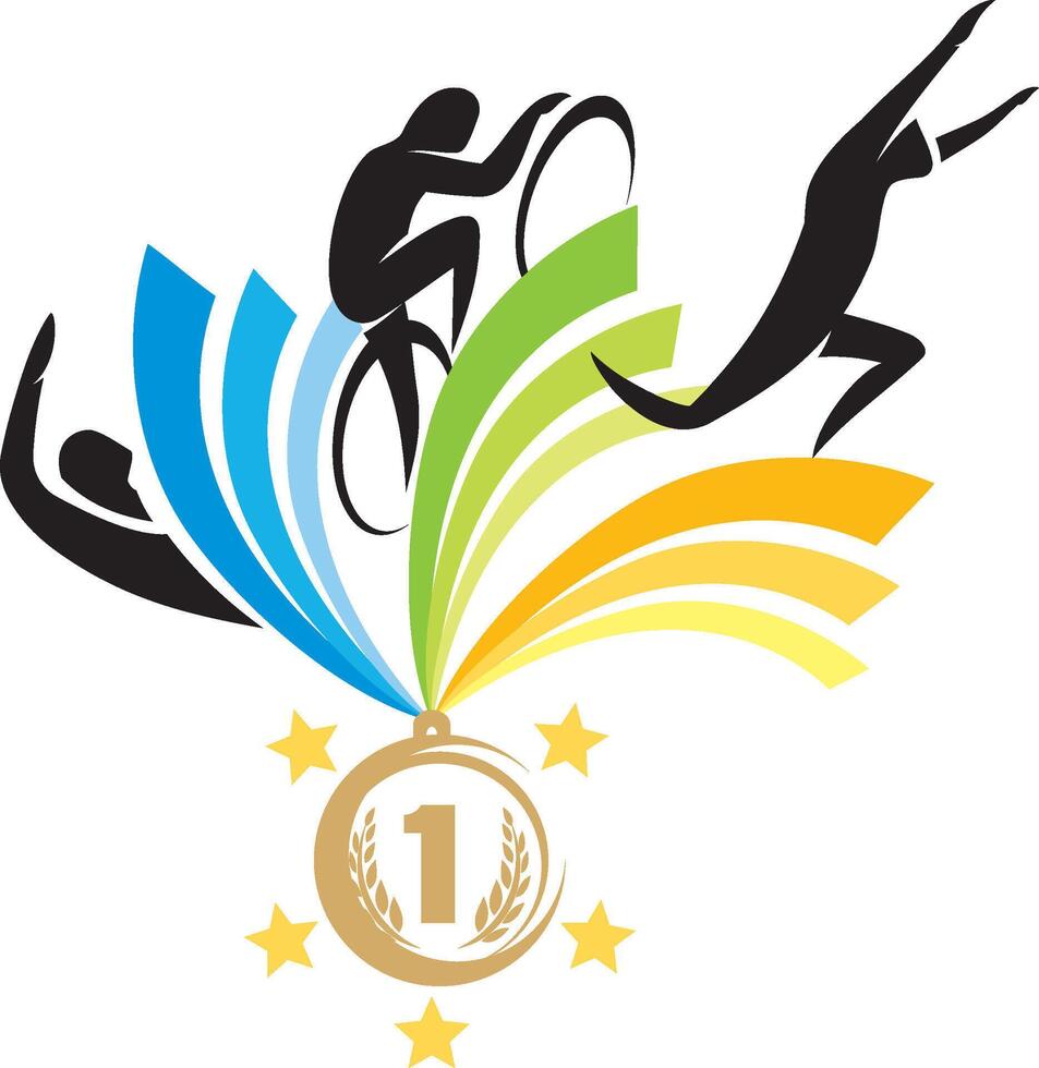 Triathlon Abstract Symbol vector