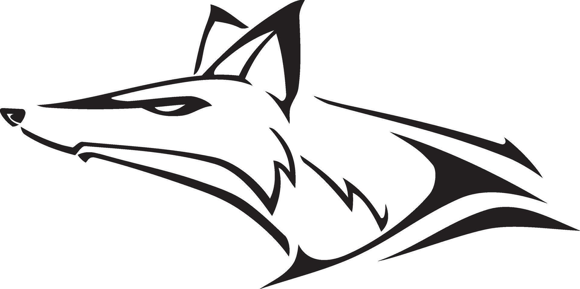 Fox Symbol, minimalism line art vector