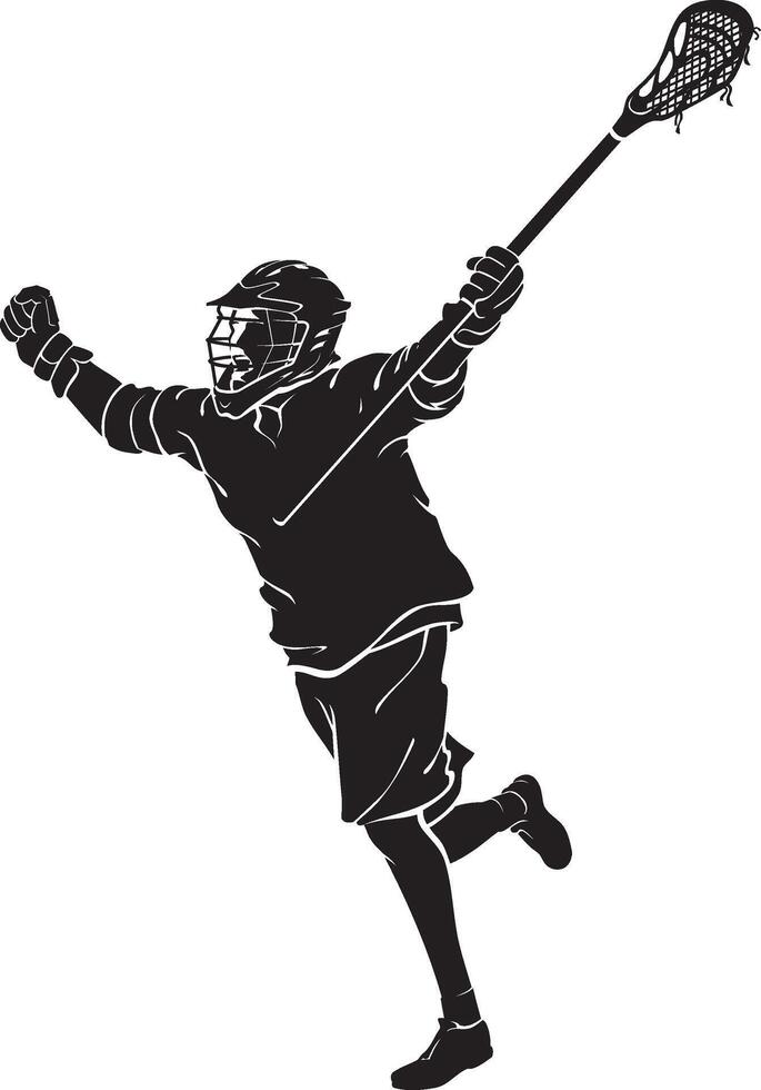 Lacrosse Player Celebrate Winning vector