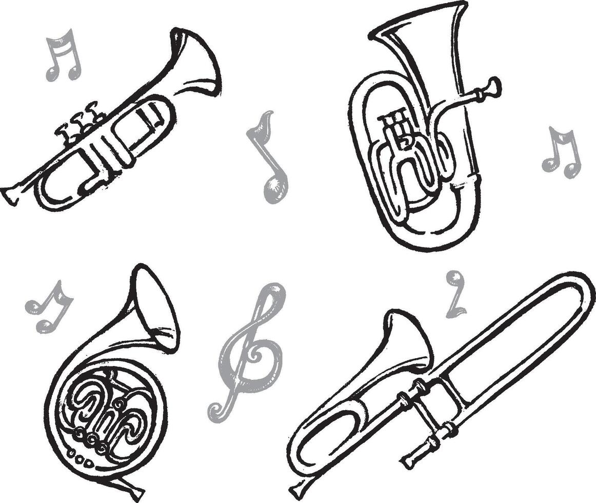 Wind Instruments Set vector