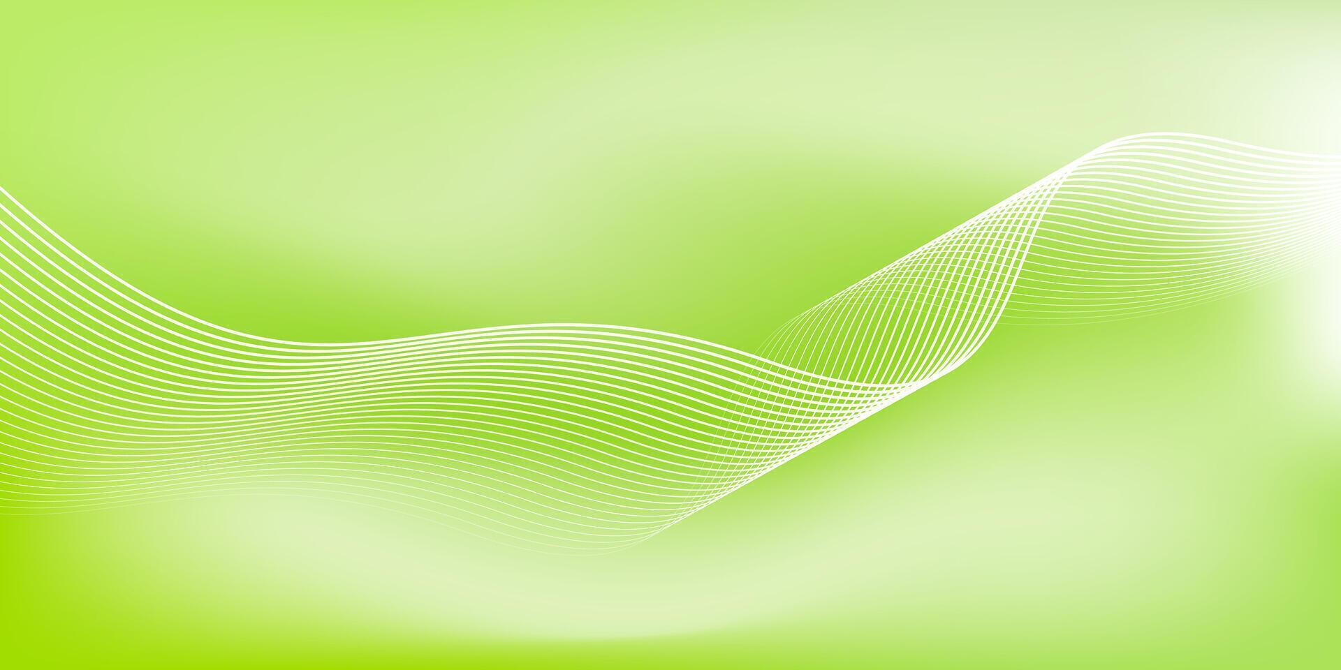 Abstract green gradient background with shining lines wave. Minimalist background for banner, poster, cover, brochure, flyer, website vector