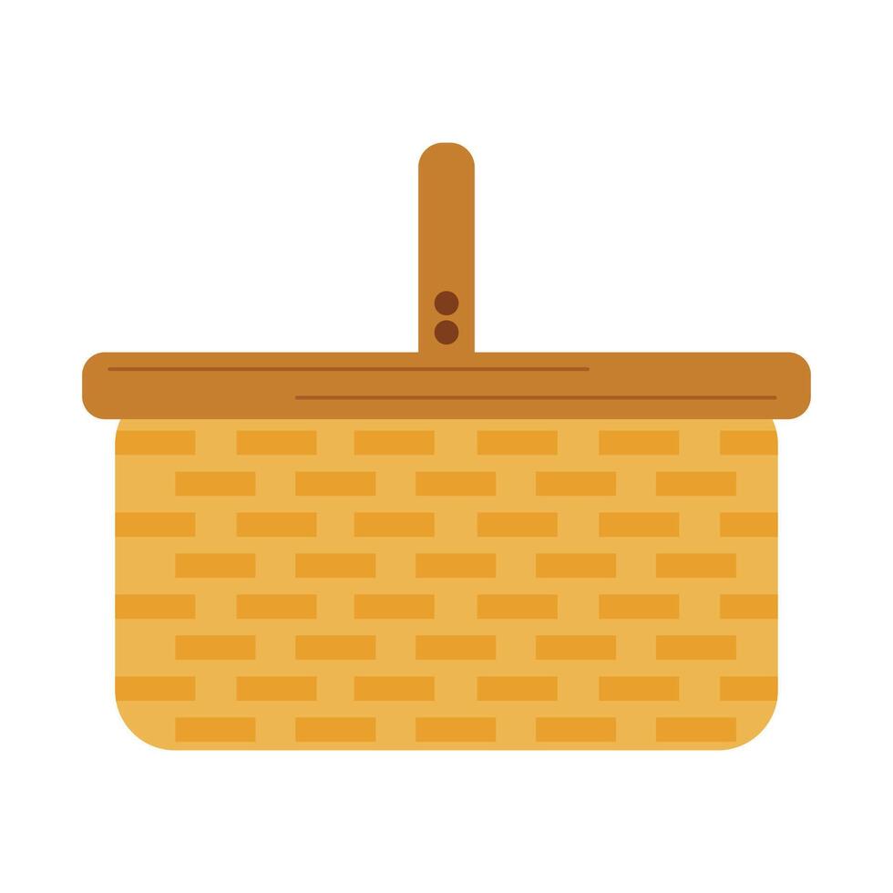 Illustration of a picnic basket with handle vector