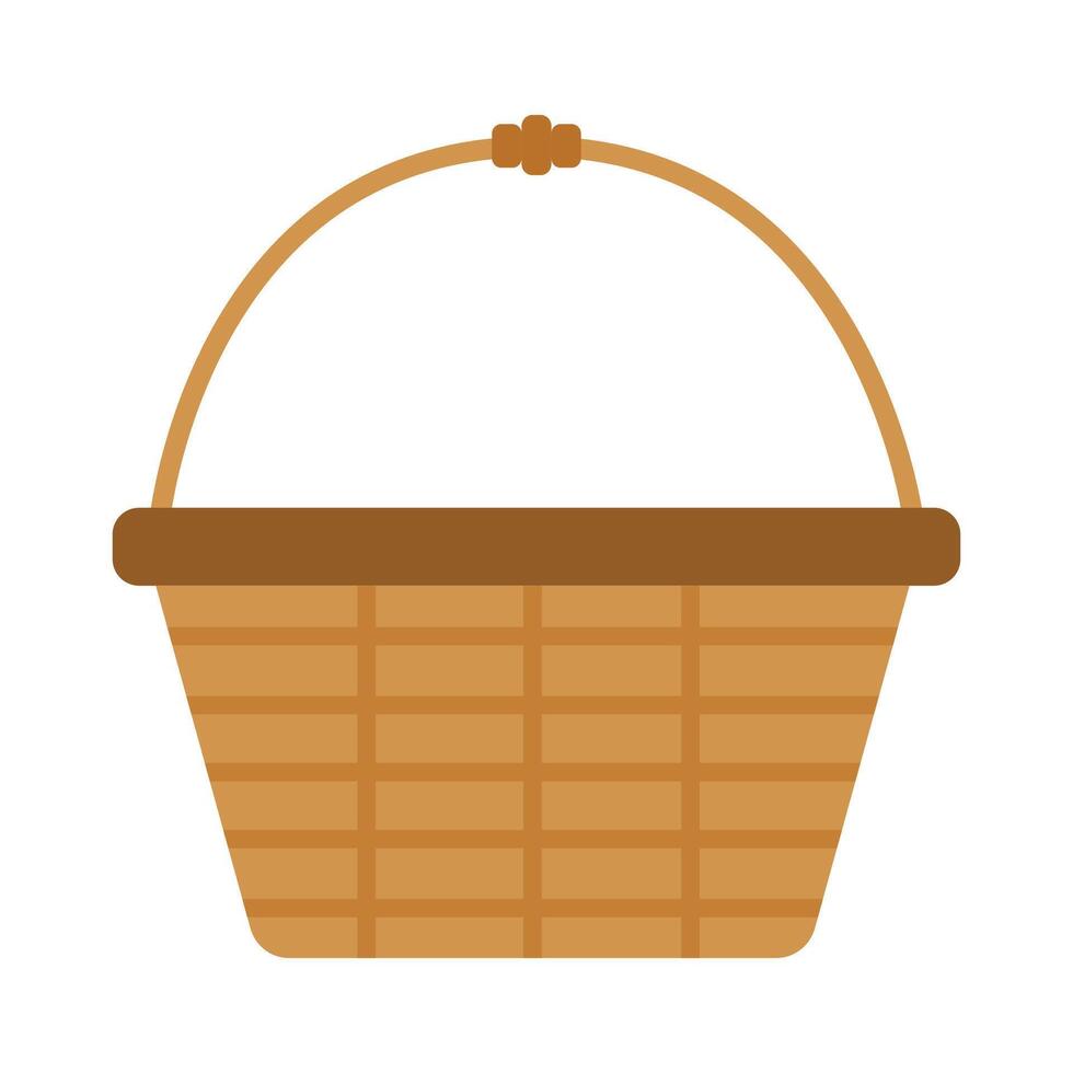 Illustration of an empty picnic basket with handles. vector
