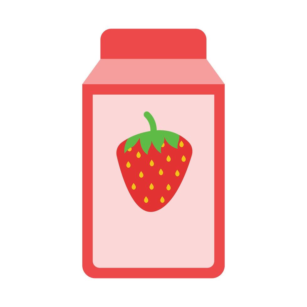 Packaged strawberry juice with a sweet and tangy taste, perfect for picnics or enjoying during the summer vector