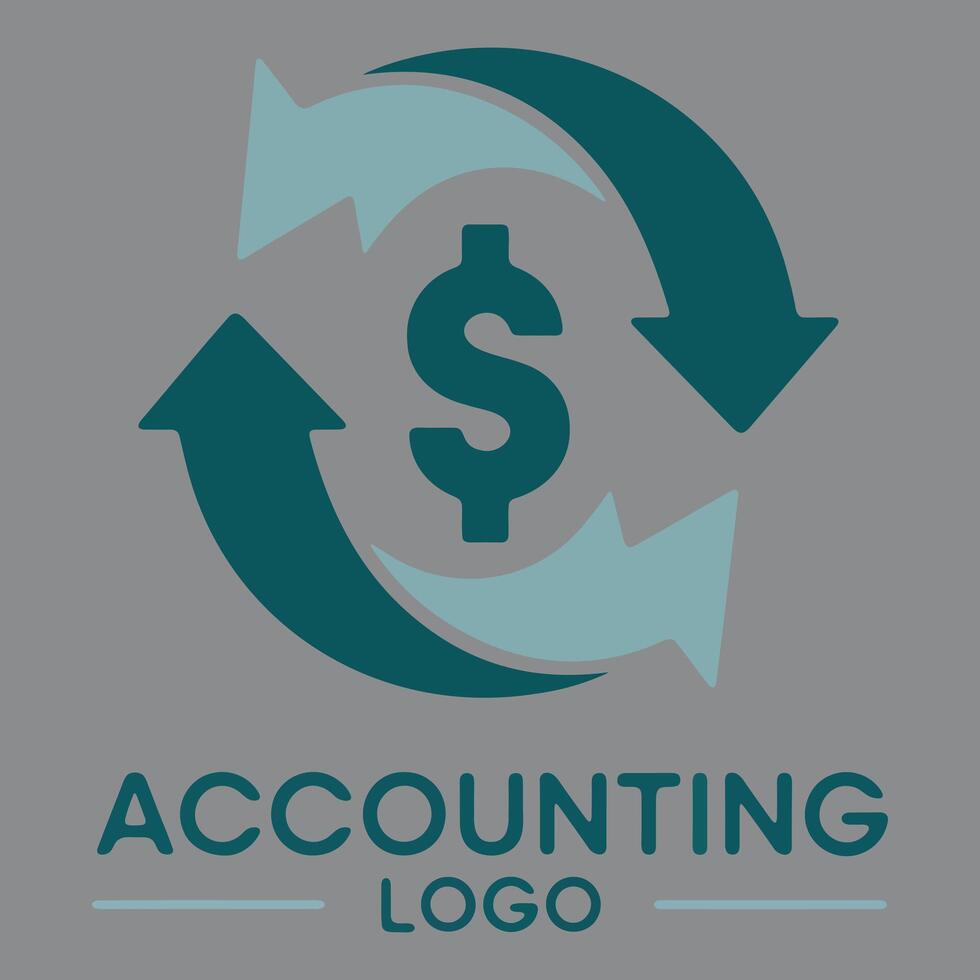 Abstract accounting logo silhouette design vector