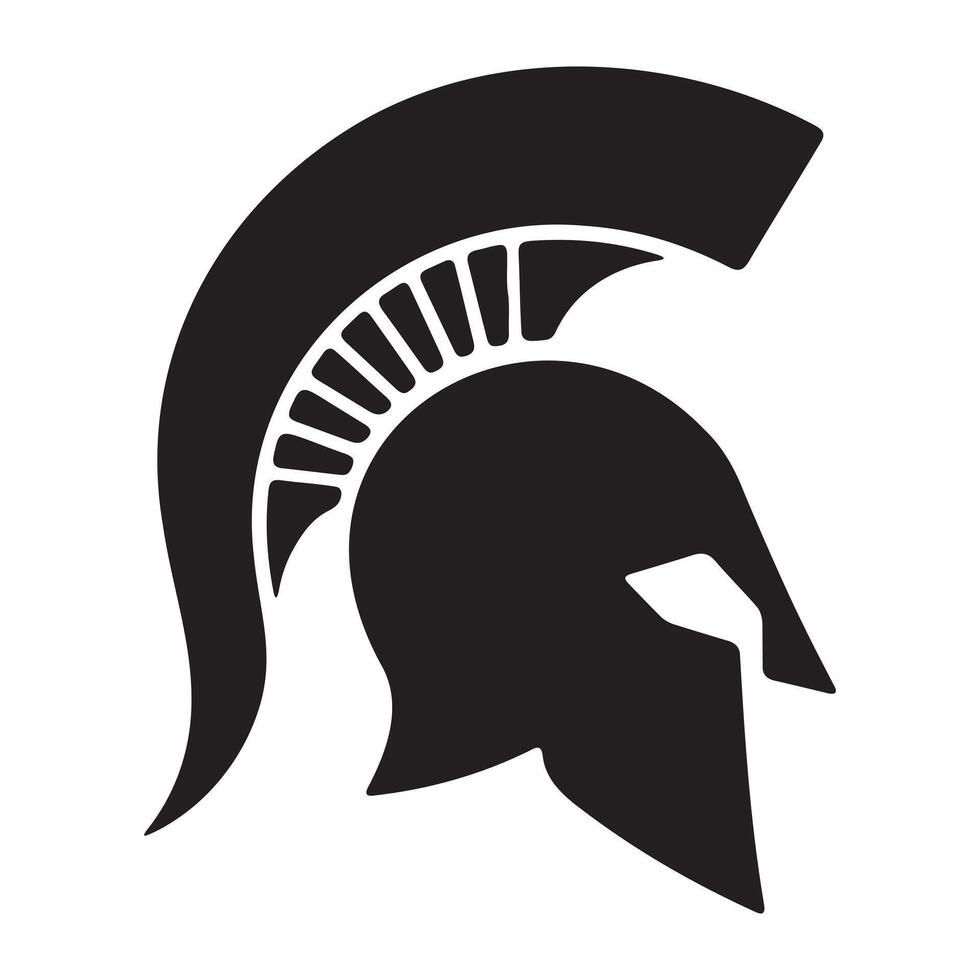 Spartan helmet silhouette graphic silhouette vector