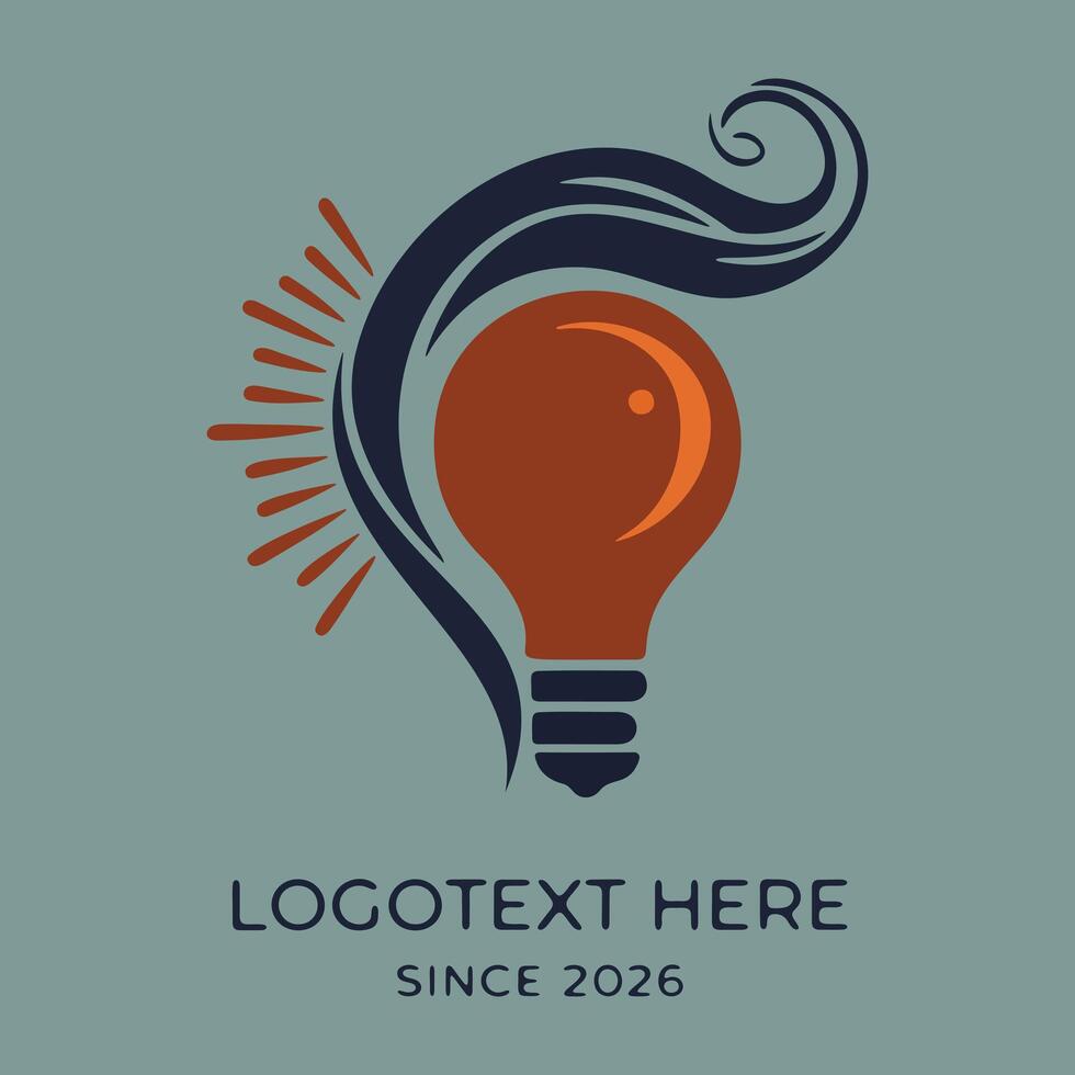 Abstract lightbulb silhouette logo design vector