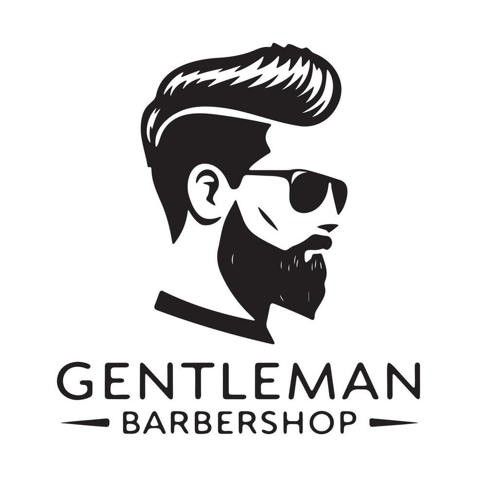 the logo for gentleman barber shop vector