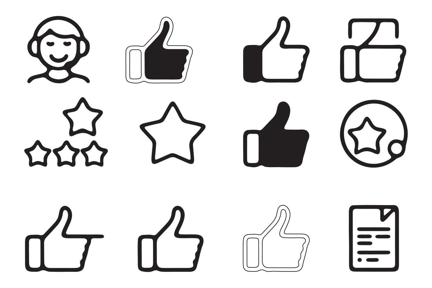 a set of thumbs up icons on a white background vector