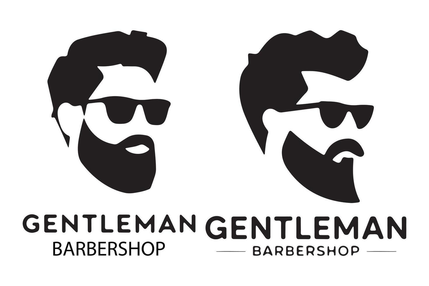 Classic gentleman barbershop logo silhouette vector