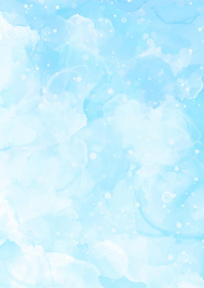 Hand painted pastel blue alcohol ink design background vector