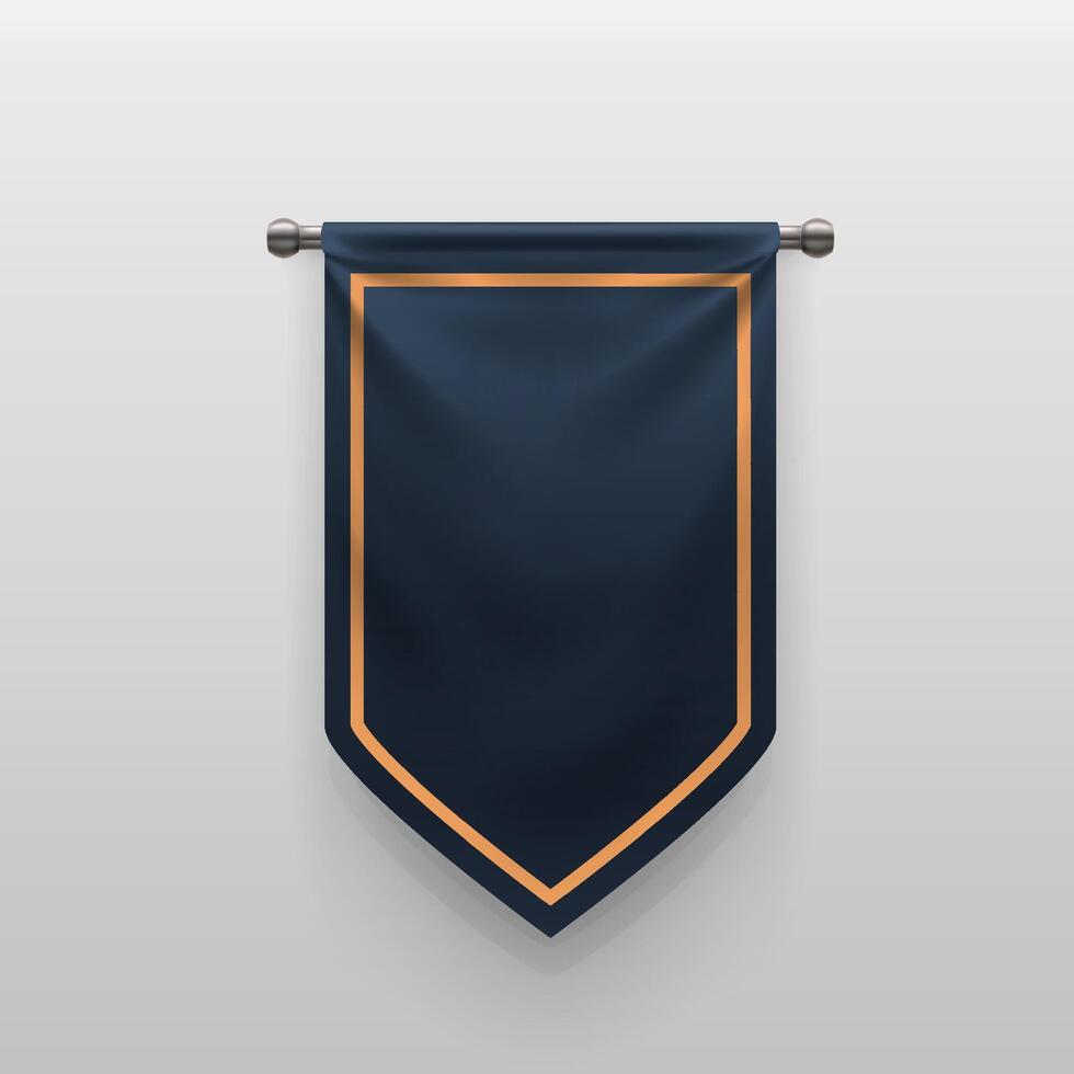 a royal realistic hanging flag rich blue vector