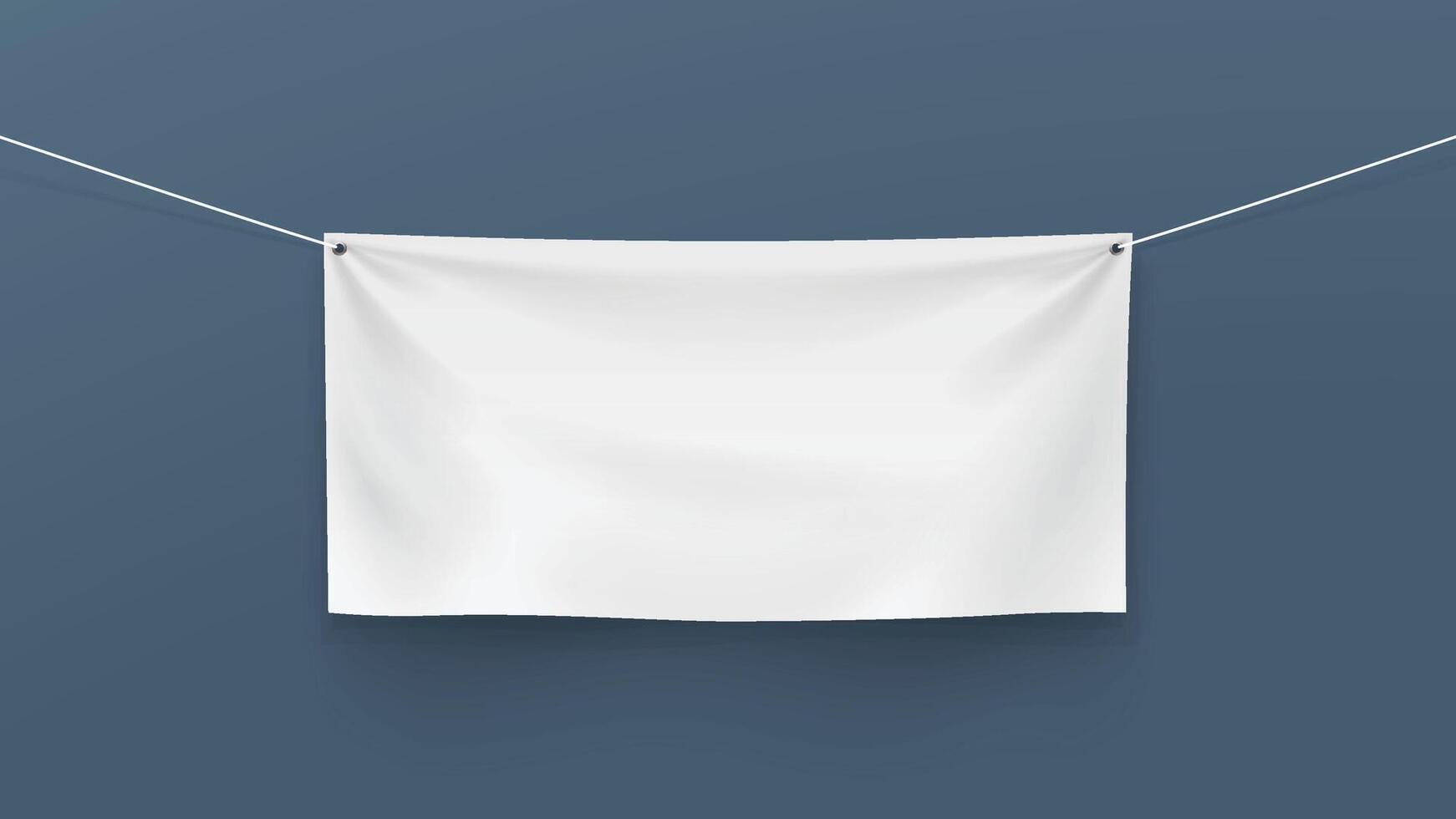 a textile sheet hanging on two ropes vector