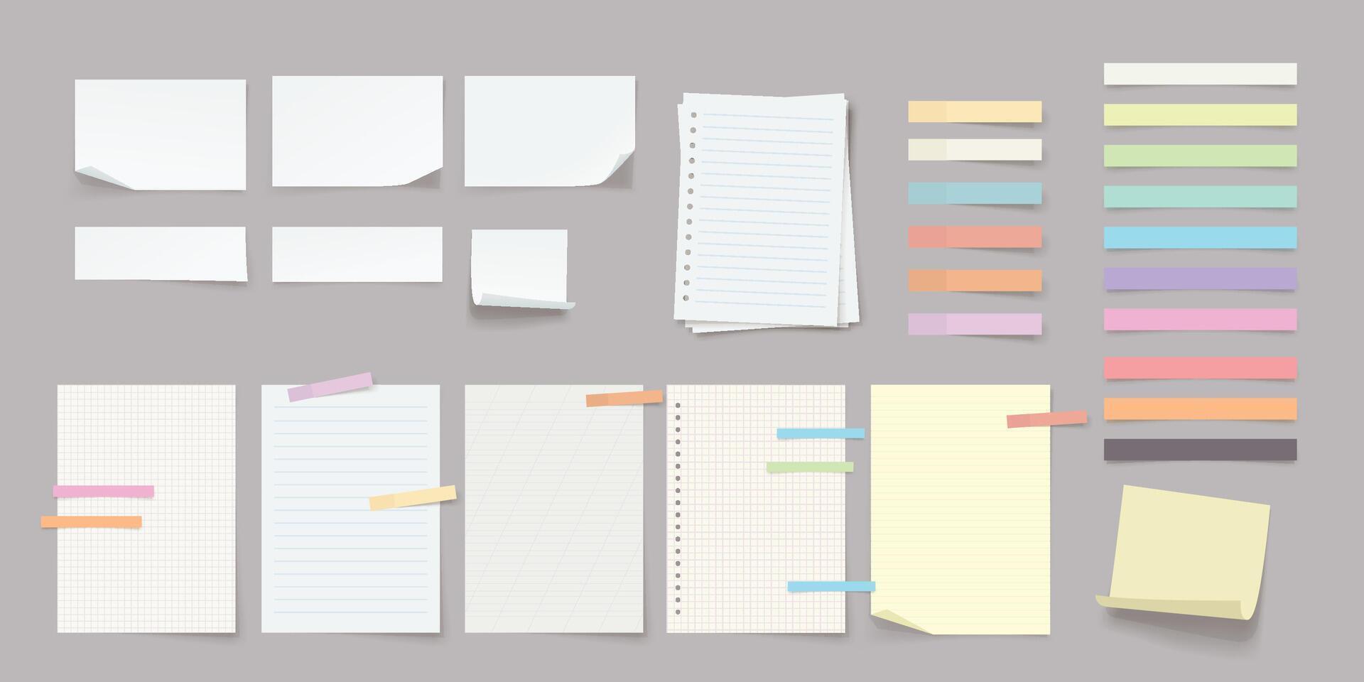 paper sheets with helpful stickers in set vector