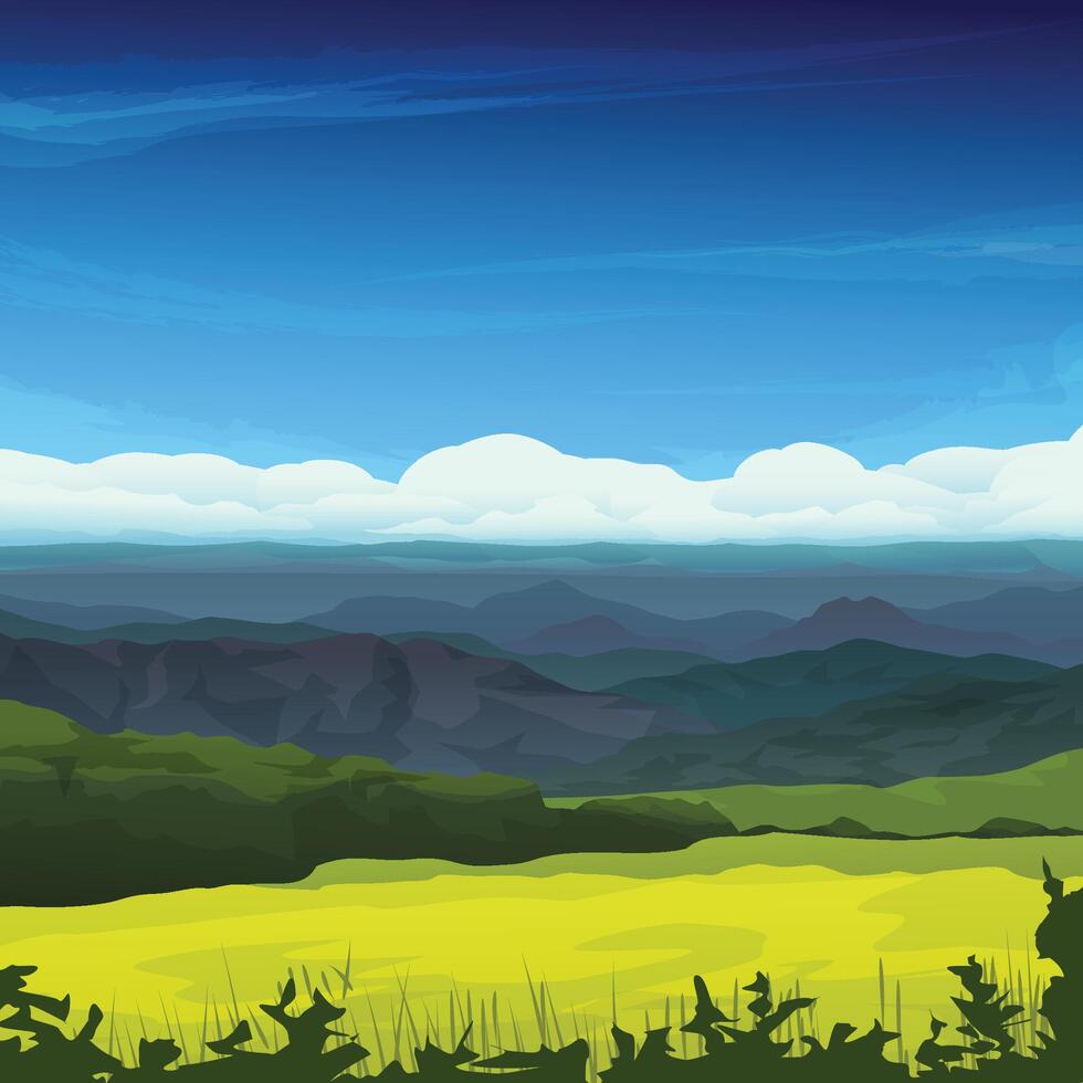 a beautiful nature landscape at sunny day vector