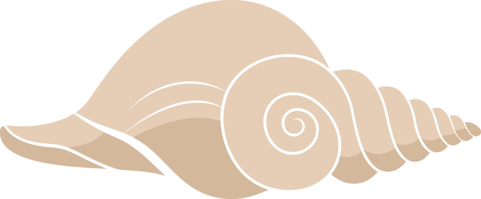 Minimalist Geometric Spiral Seashell in Beige and Pastel Tones vector