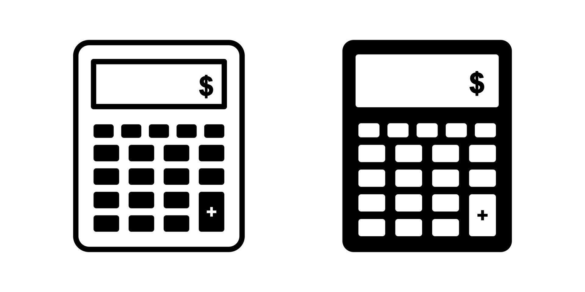 calculator icon set. for mobile concept and web design on white background vector
