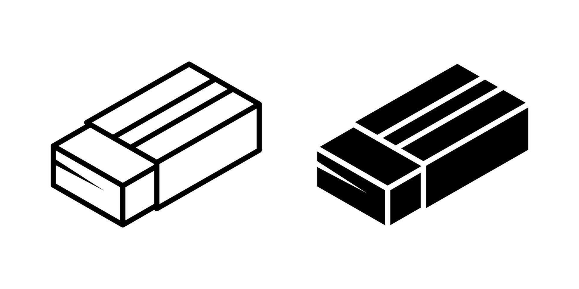 Eraser icon set. for mobile concept and web design on white background vector